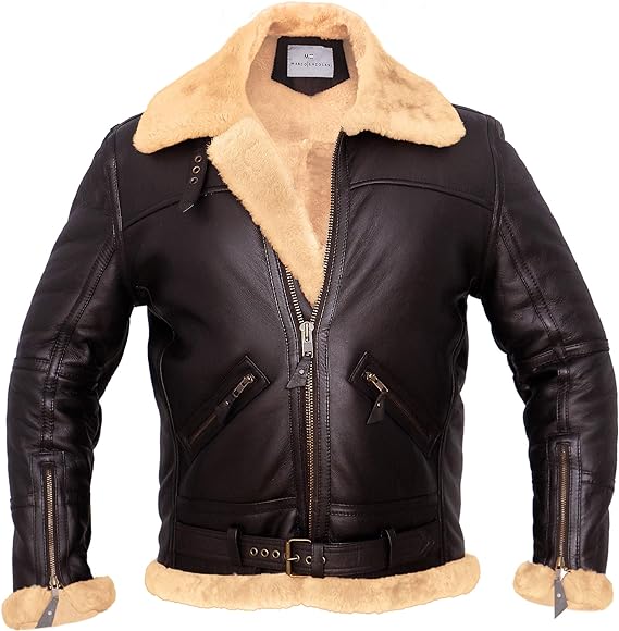 JAIME-CHAQUETA BOMBER ESTILO AVIADOR CON FORRO DE BORREGUILLO PARA HOMBRE