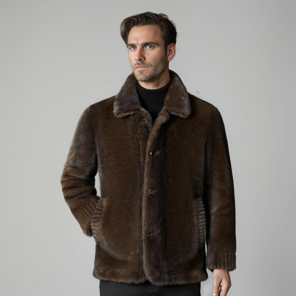 ABEL-CHAQUETA DE INVIERNO PARA HOMBRE DE FORRO POLAR CON PELO SUAVE