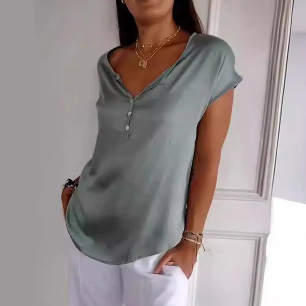 DIANA - TOP ELEGANTE CON SCOLLO A V