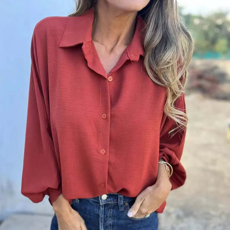 IRENE-BLUSA ELEGANTE PARA DAMAS CON CIERRE DE BOTONES