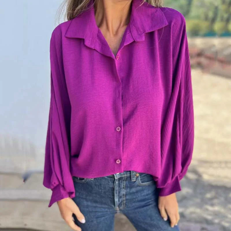 IRENE-BLUSA ELEGANTE PARA DAMAS CON CIERRE DE BOTONES